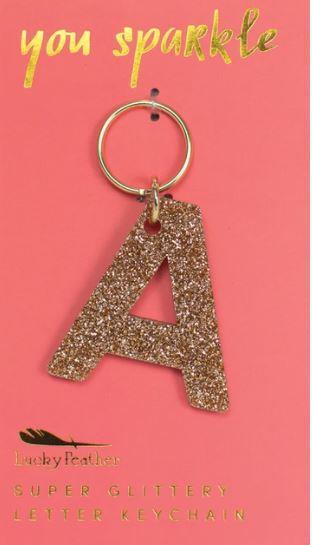 Glitter Initial Key Ring