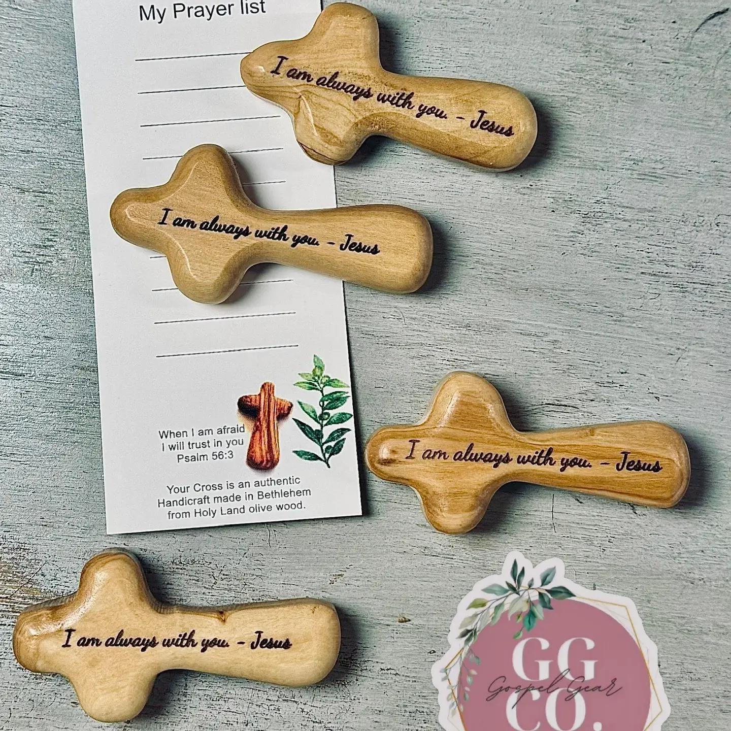 Engraved Olive Wood Comfort Prayer Cross