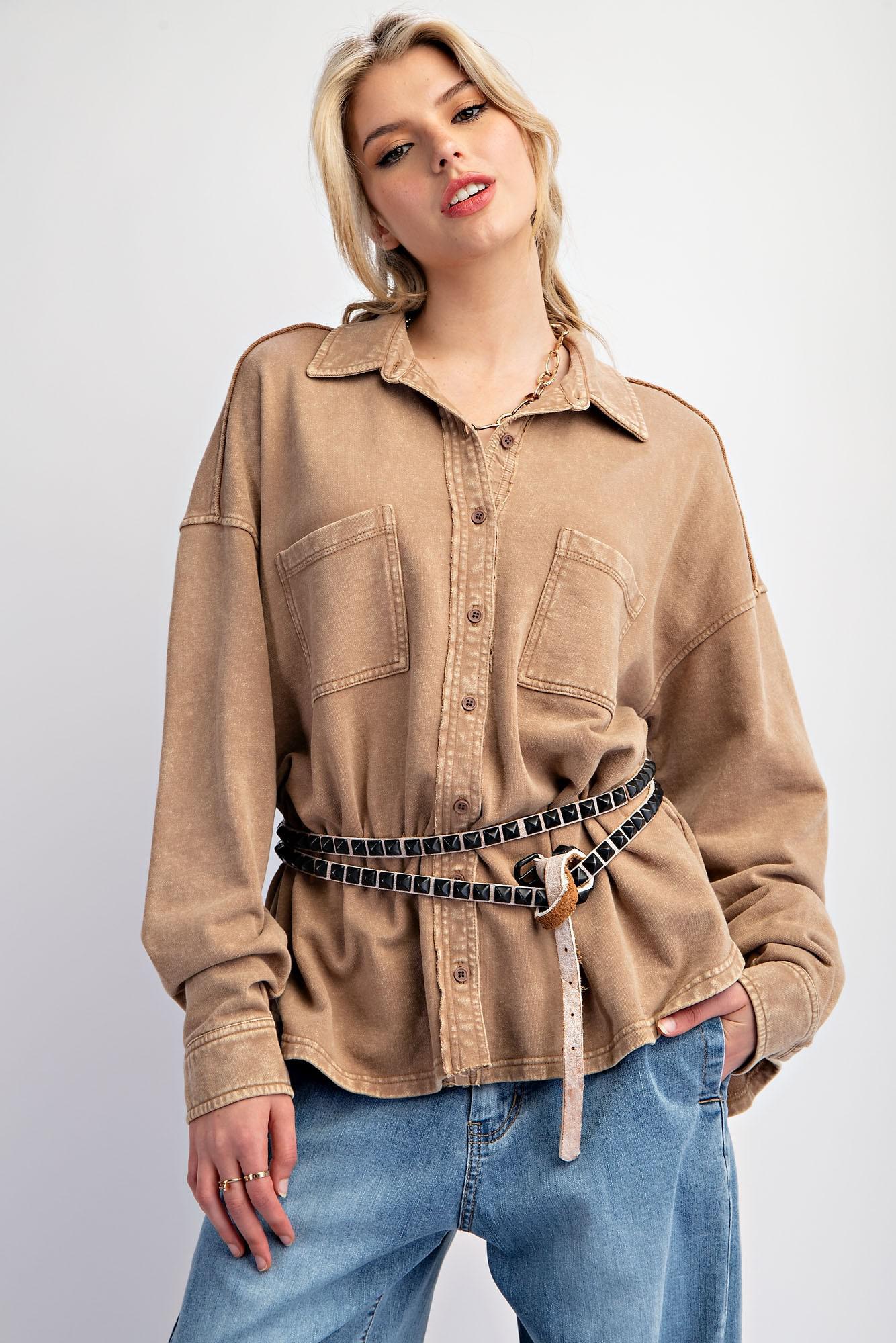 Latte Terry Knit Top