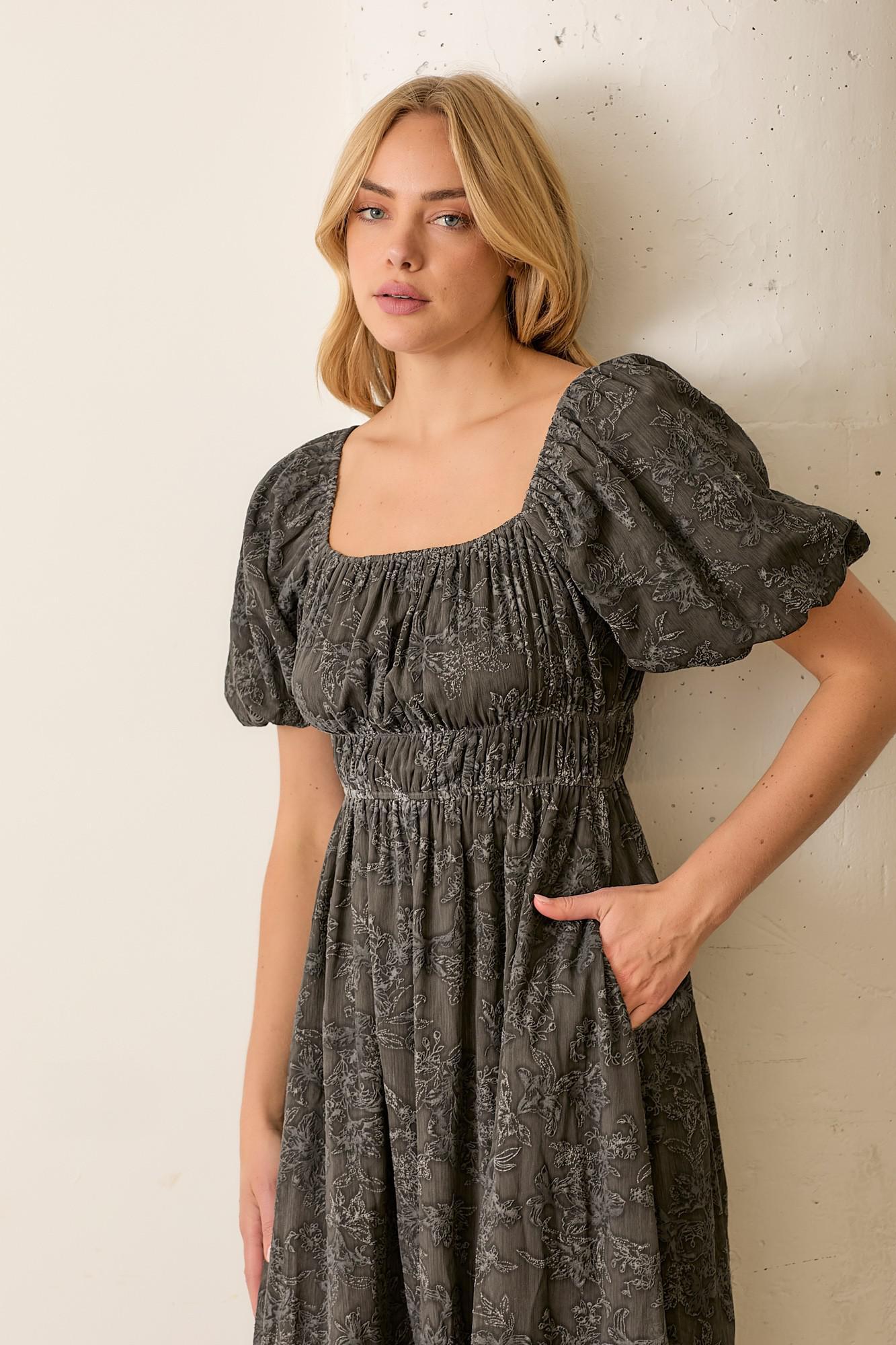 Charcoal Textured Bubble Dress