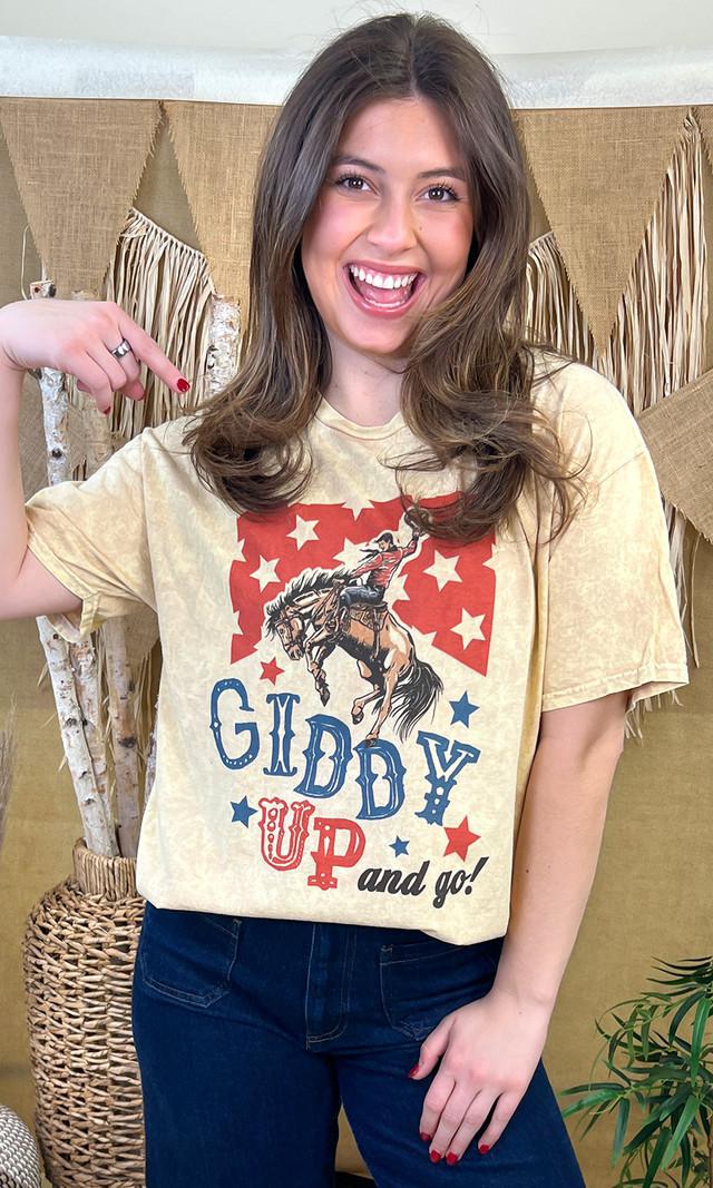 Giddy Up and Go Mineral Washed Graphic T-Shirt