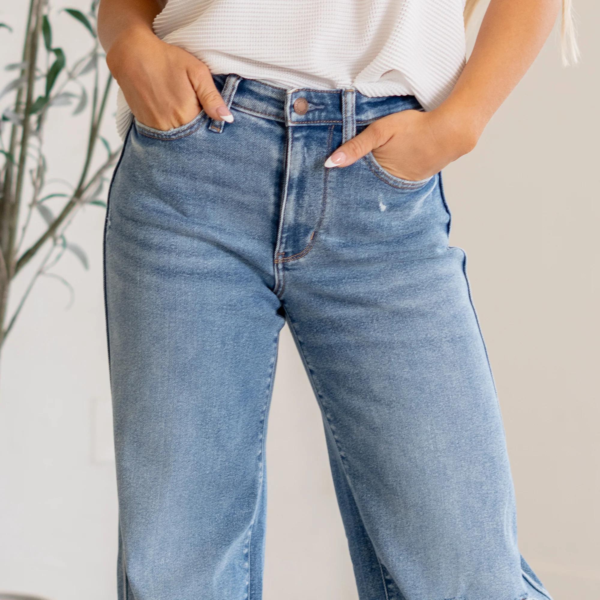 Judy Blue Vintage Wash Wide Leg Jeans