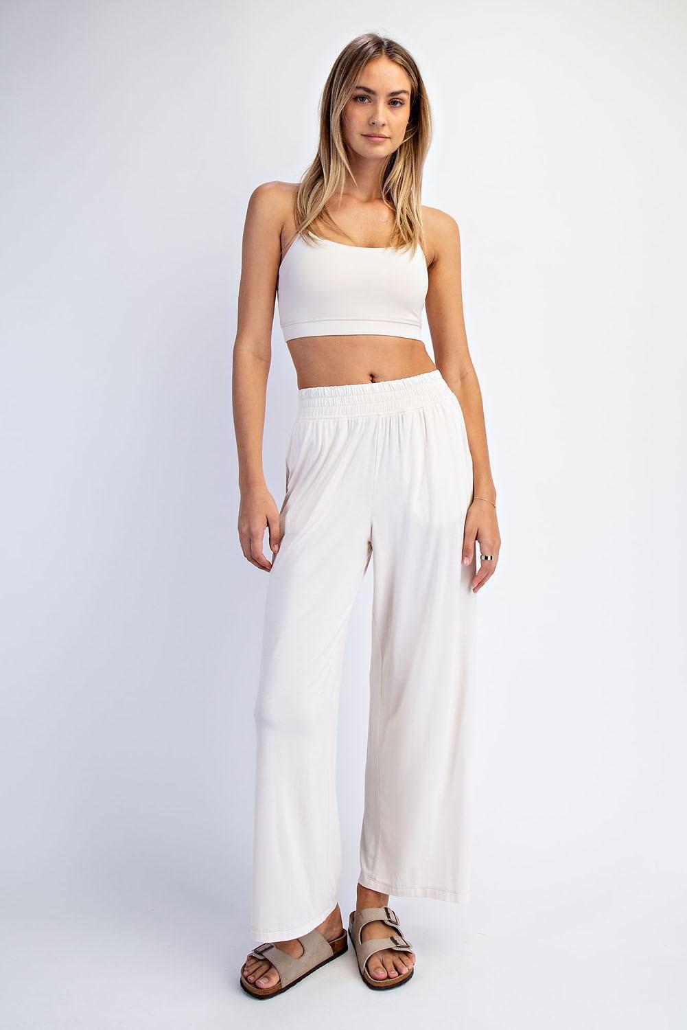 Viscose Modal Cropped Wide Leg Pants