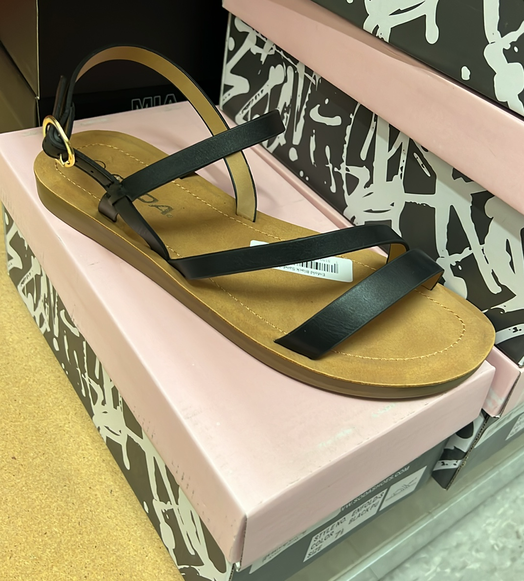 Enfold Black Sandal