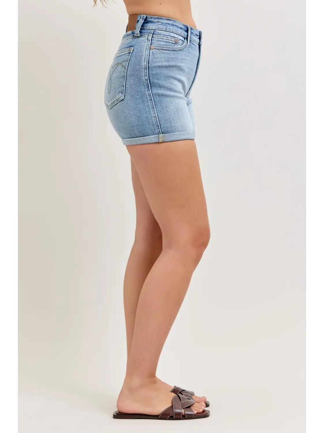 Judy Blue HW Slim Shorts w/ Cell Phone Back Pocket