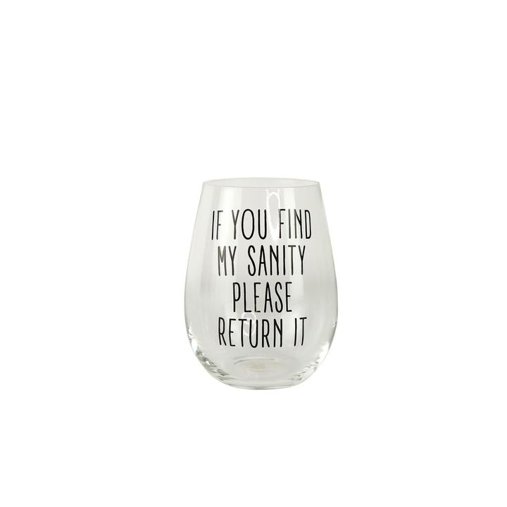 My Sanity Wine Glass
