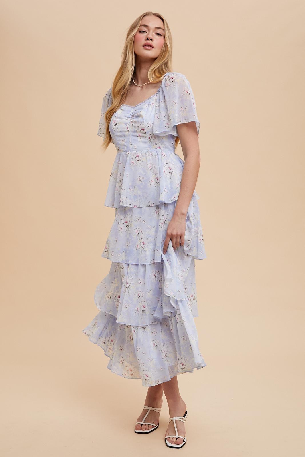 Floral Tiered Flounce Dress