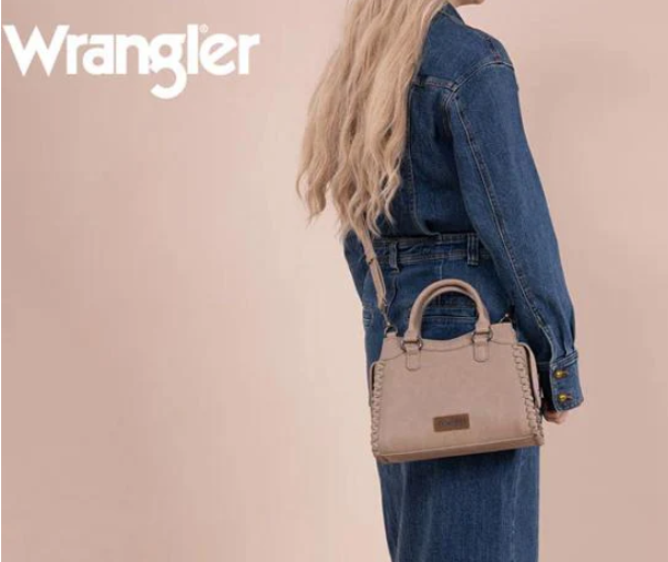 Wrangler Braided Detail Tote/Crossbody Bag - Tan