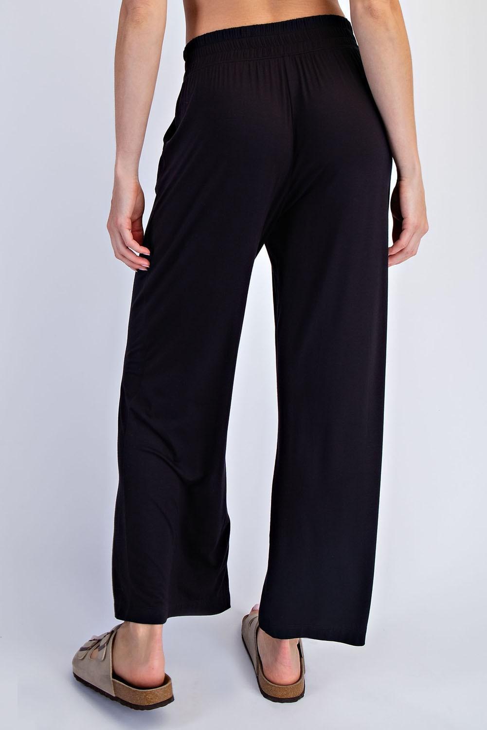 Viscose Modal Cropped Wide Leg Pants