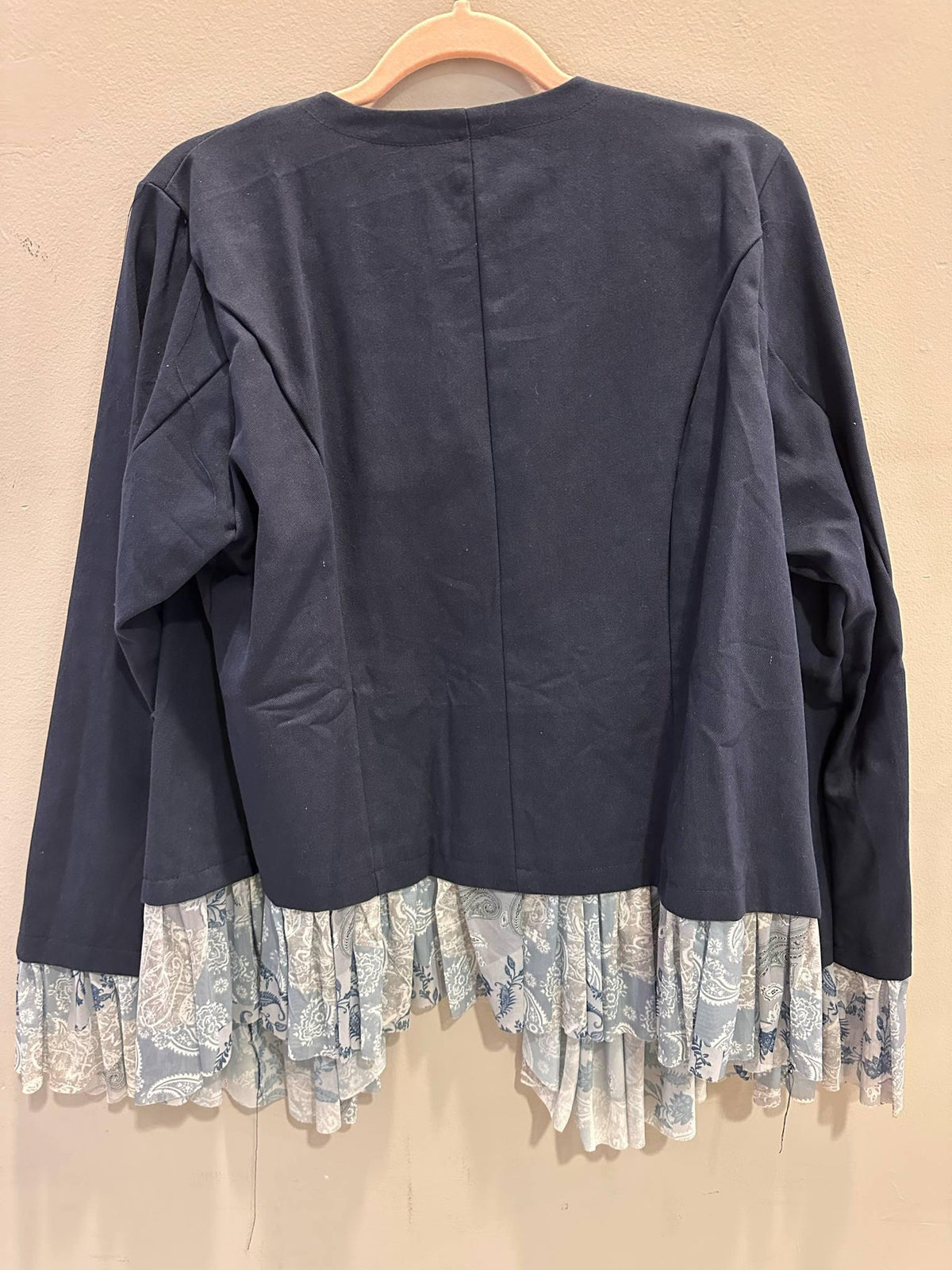 Navy Blazer with Silk Accents