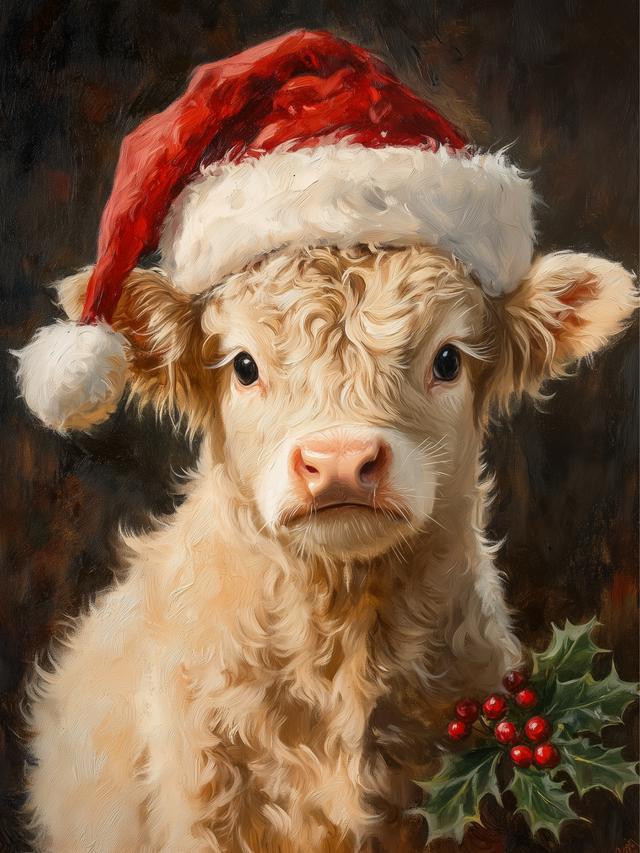 Christmas Baby Highland 12x16 Box Frame