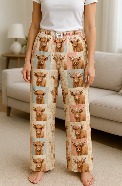 Highland Cow Quilt Pajama Pants