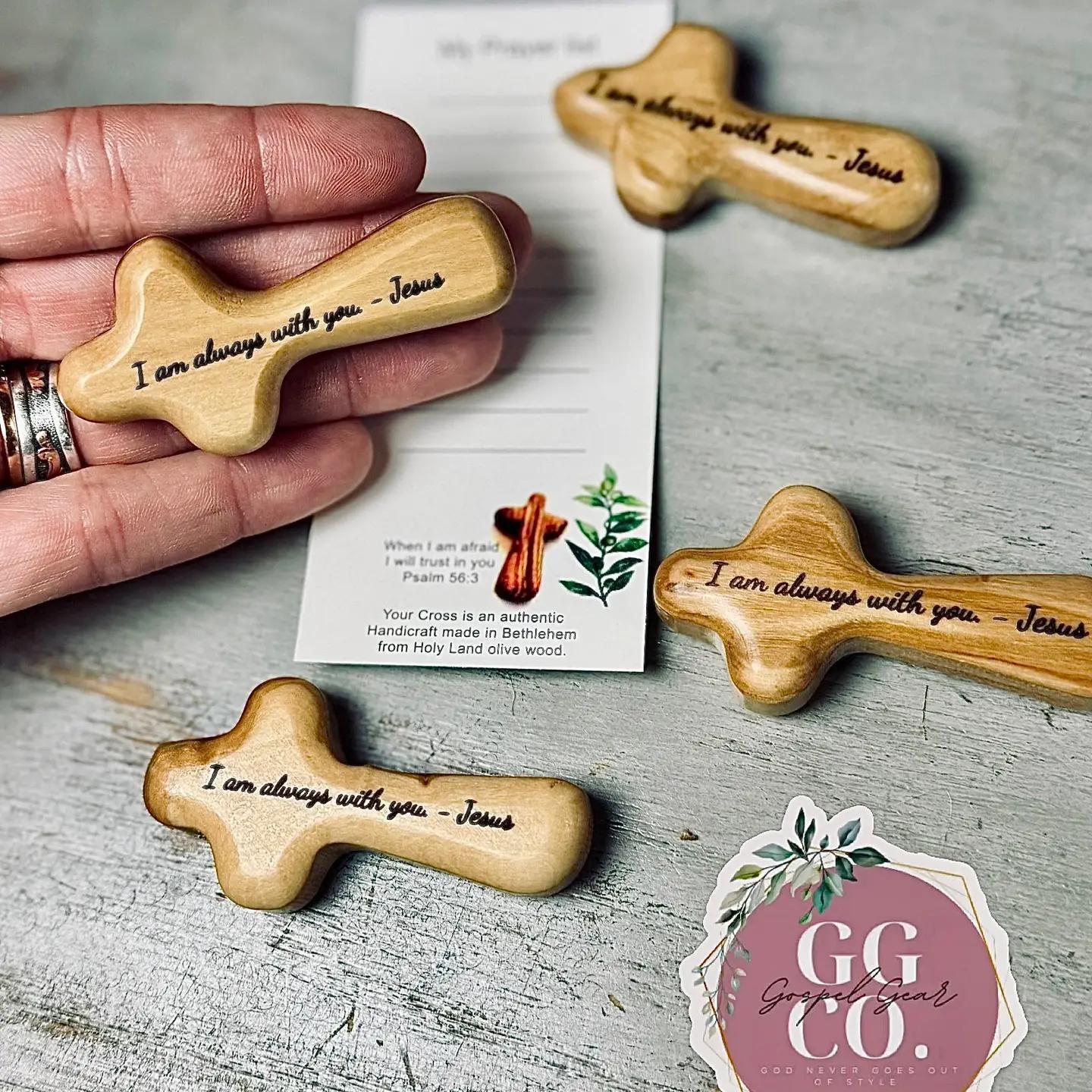 Engraved Olive Wood Comfort Prayer Cross