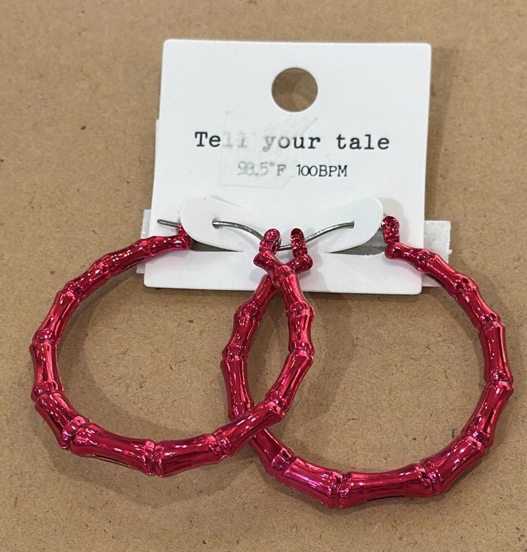 Bamboo Design Hoops