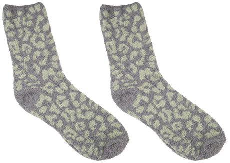 Simply Cozy Boot Socks- Leopard Grey