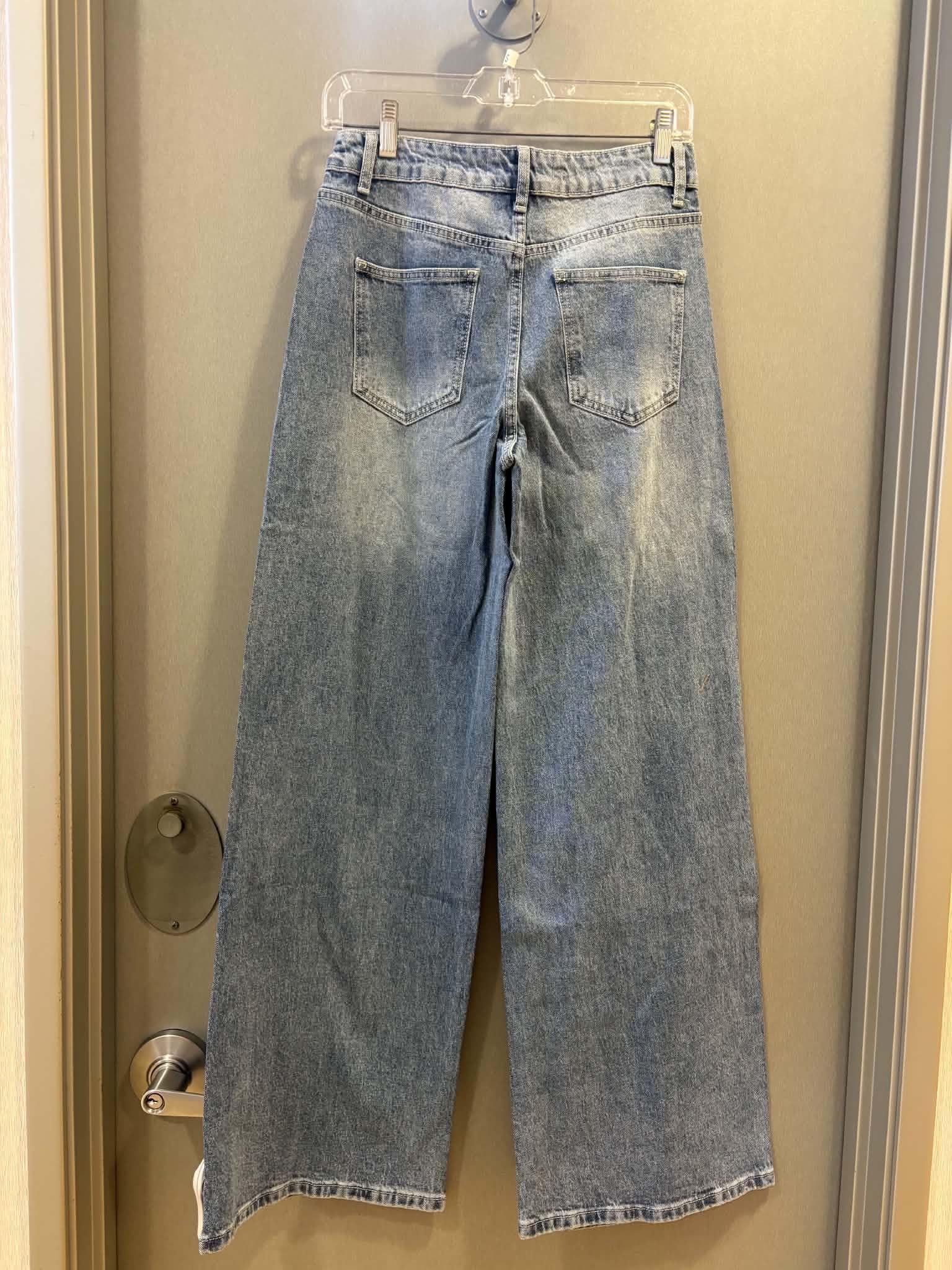 L|C Dark Denim Bedazzled Strand Wide Leg Jeans