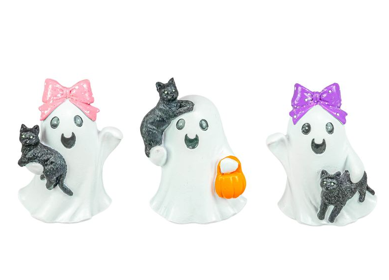 Playful Black Cat Ghost 3" Stander