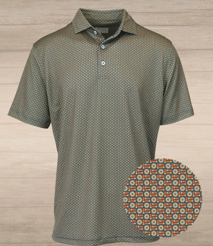 Shell & Brass Performance Polo – Navy & Brass