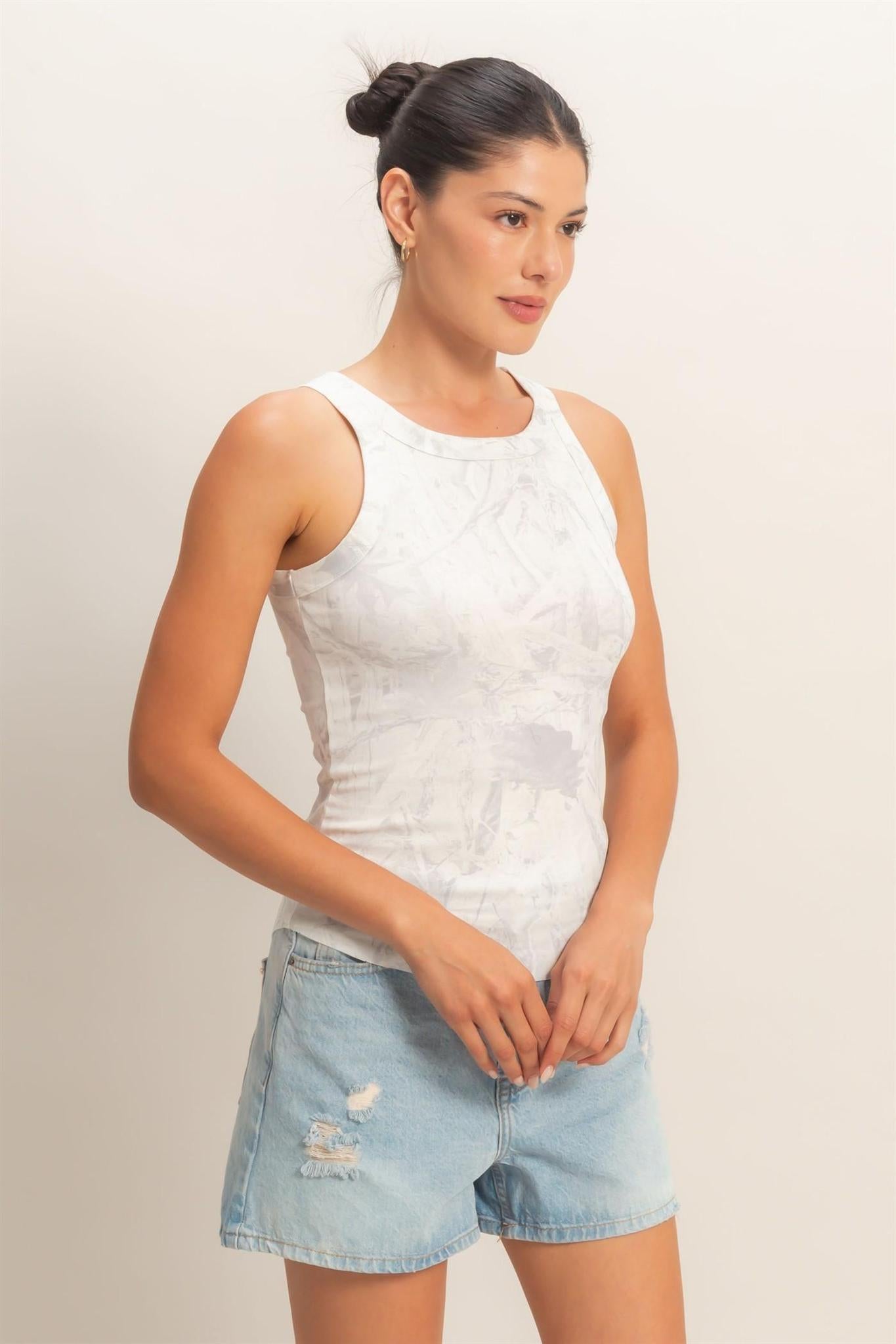 Cloud Wash Ribbed Knit Tank