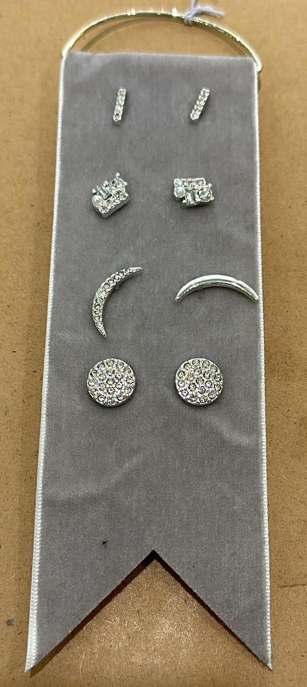 Grey Velvet Earring Set