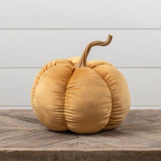 14" Yellow Fabric Pumpkin