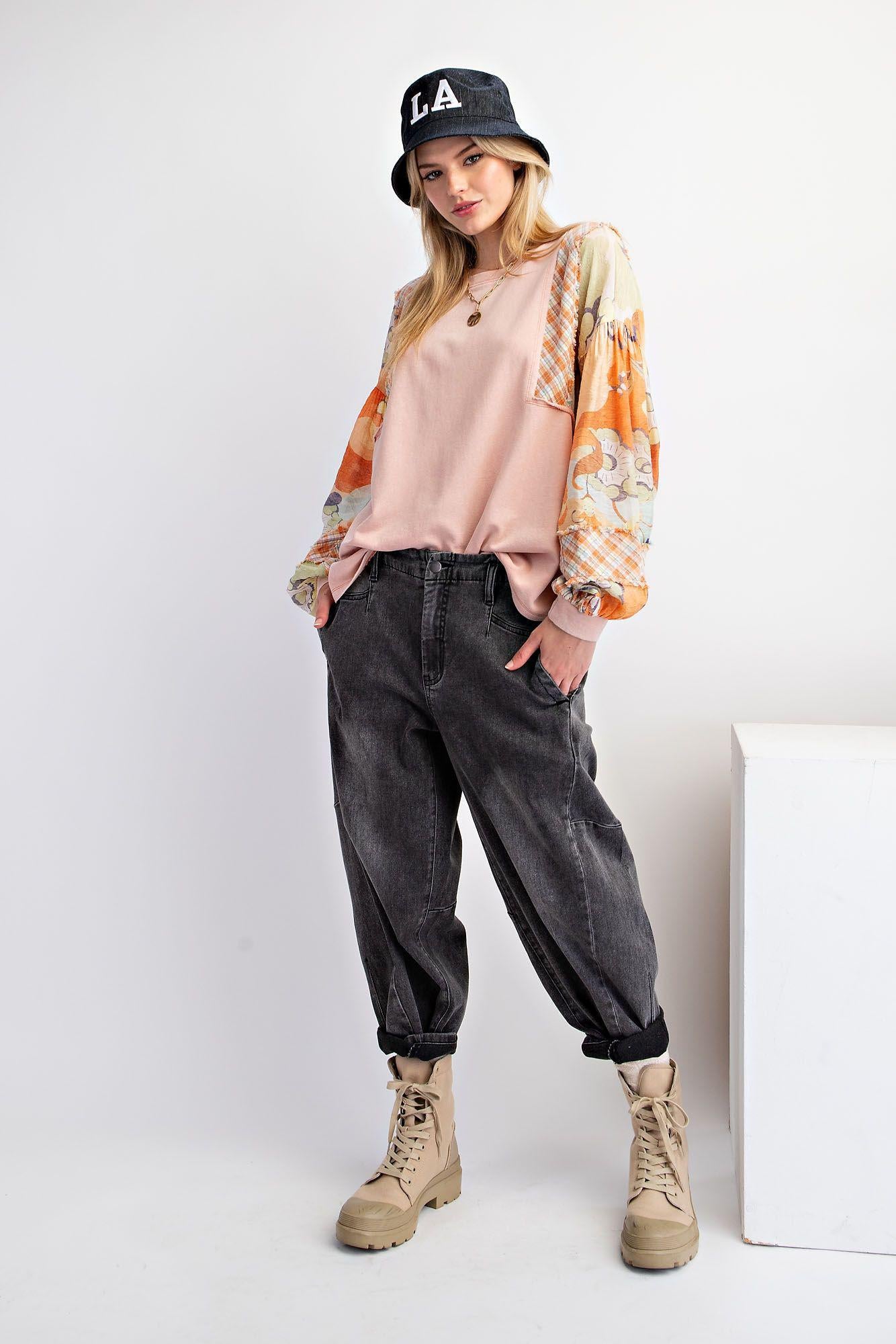 Peach Mix Terry Top