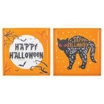 Halloween Metal And Wood Sign