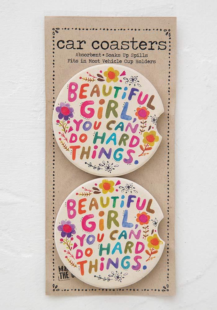 Beautiful Girl Car Coaster Set