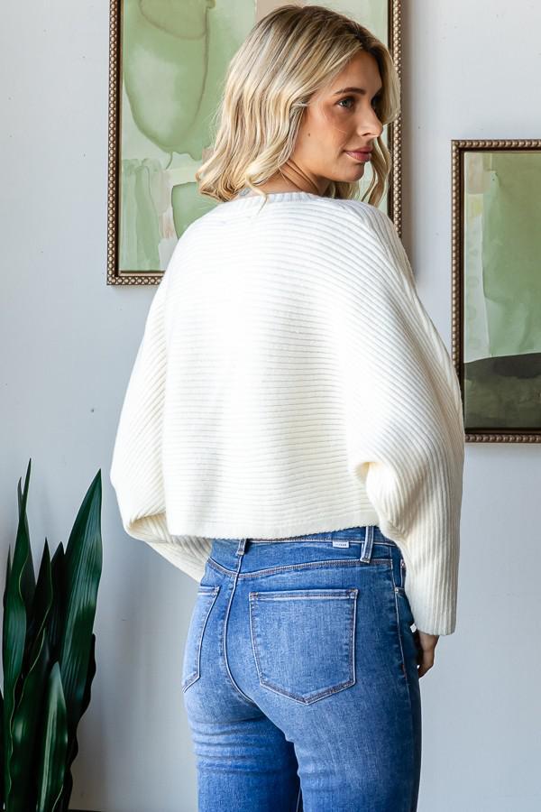 Ivory Knit Button Down Sweater Cardigan