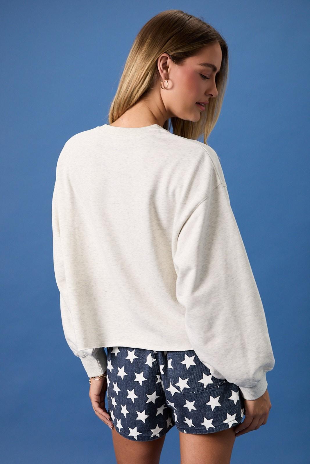 Crew Neck Long Sleeve "USA" Novelty Sweatshirt