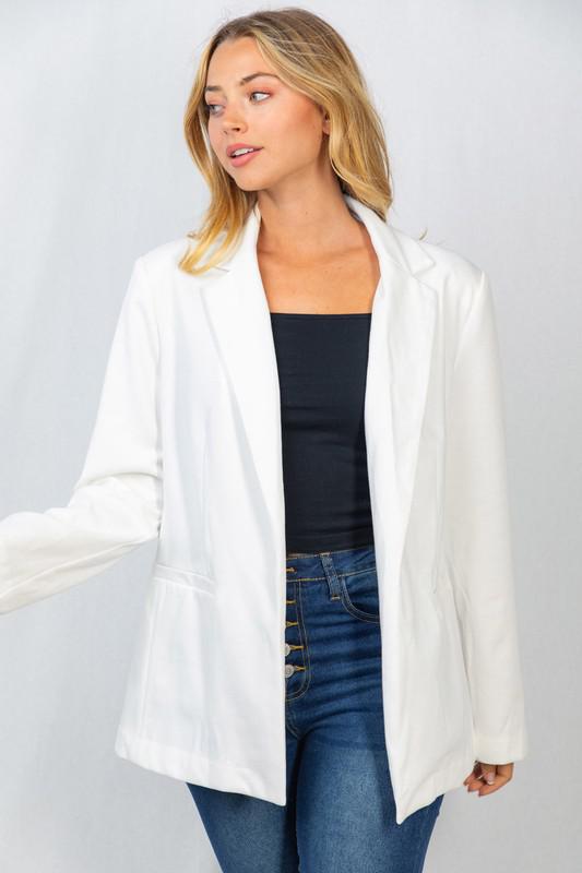 White Open Blazer