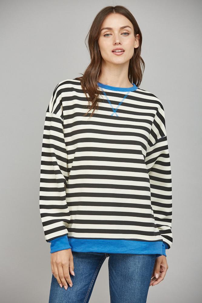 Stripe Oversized Sweatshirt