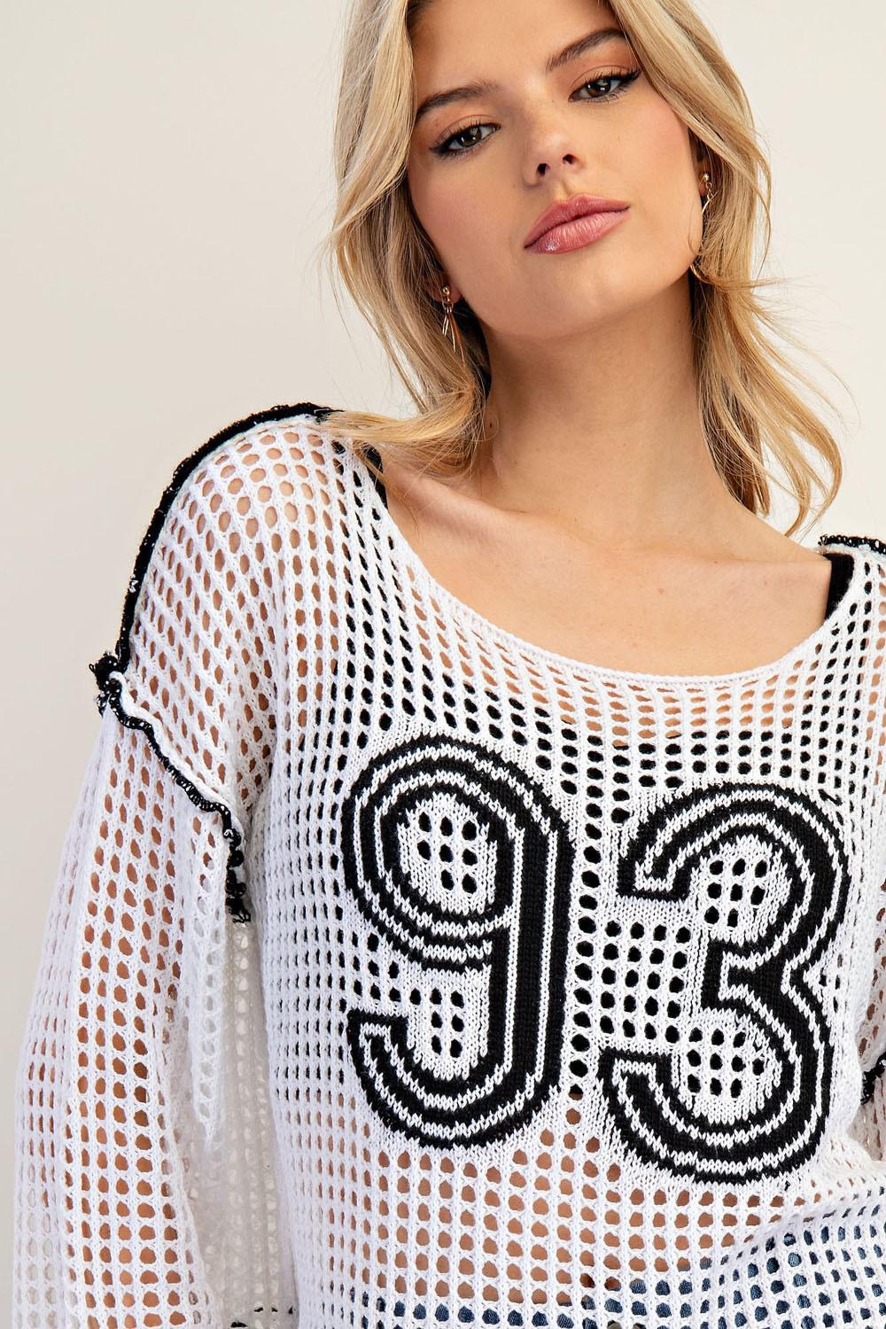Long Sleeve Contrast Edge Sweater