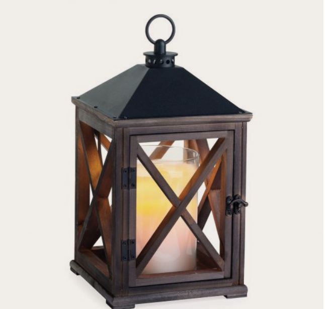Weathered Espresso Wooden Lantern