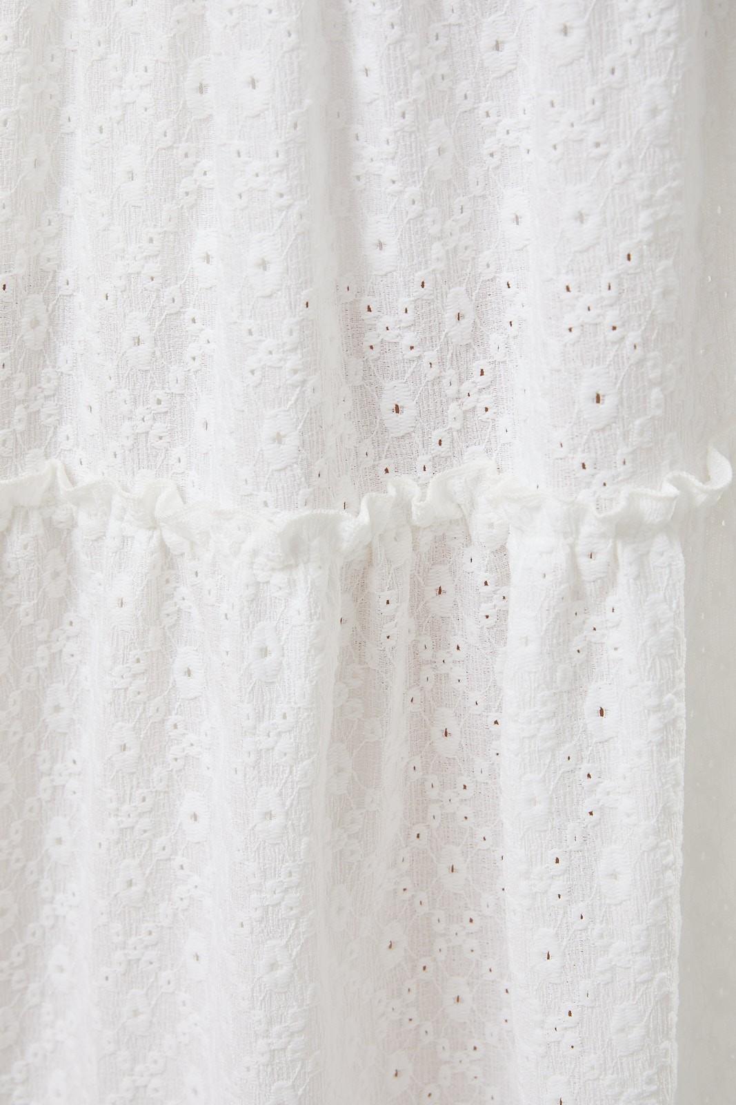 White Elastic Tiered Ruffle Maxi Skirt