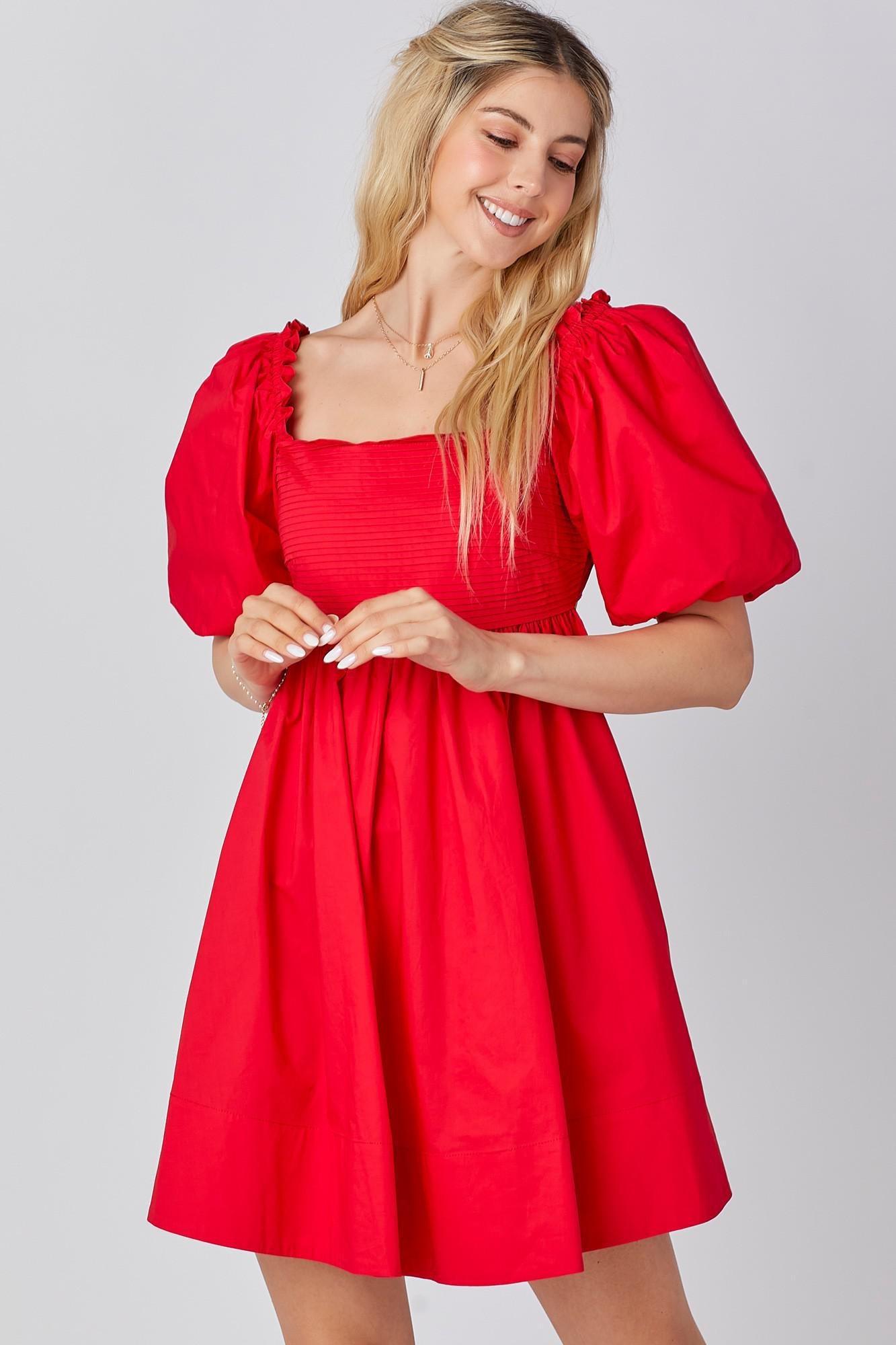 Ruffle Square A-Line Dress