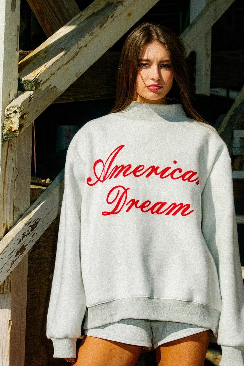 'GOD'S COUNTRY' Print Reversible Mock-neck Sweatshirt