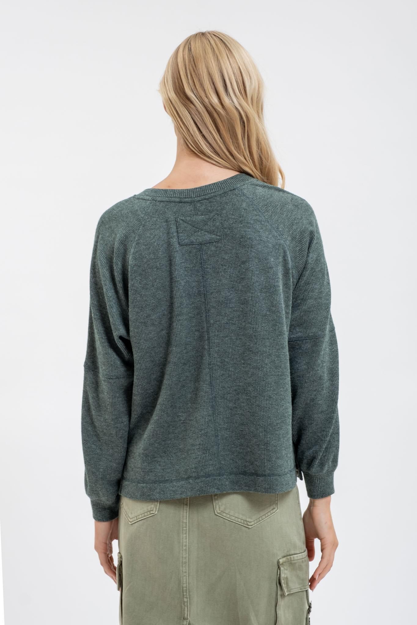 Split Neck Knit Top