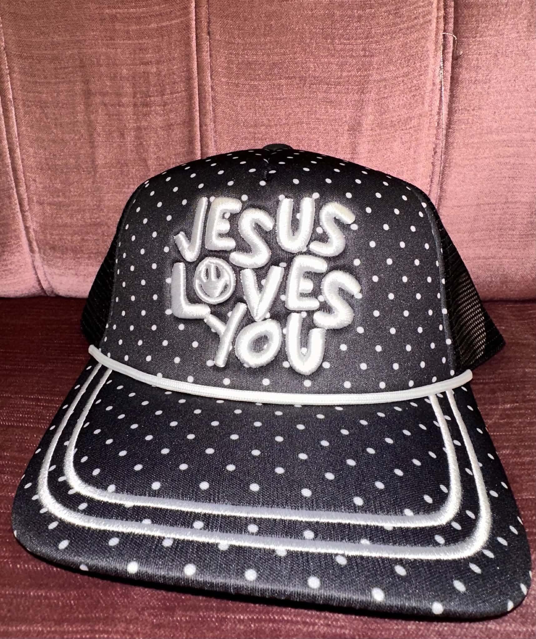 Jesus Loves You Polka Dot Hat