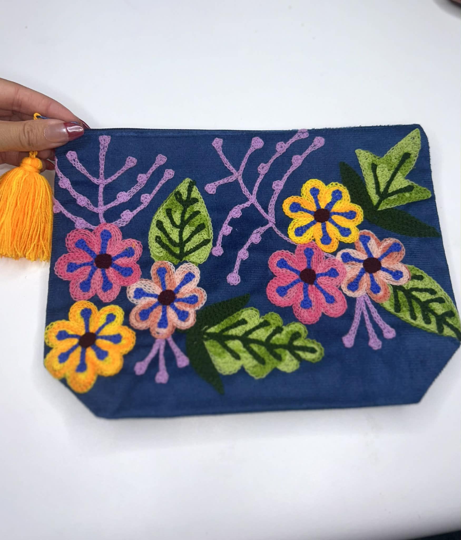 Embroidered Make-Up Bag/Clutch