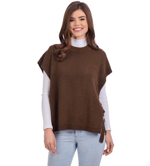 Tye Sweater Vest in Brown