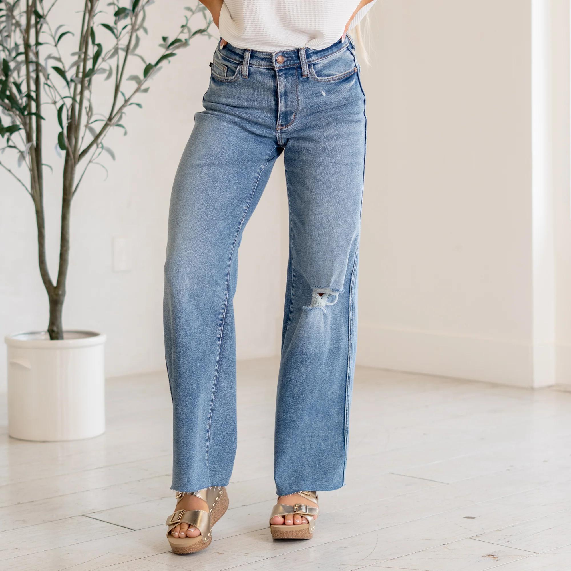 Judy Blue Vintage Wash Wide Leg Jeans