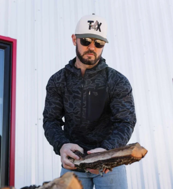 Burlebo - Blaze Tech Quarter Zip - Black Camo