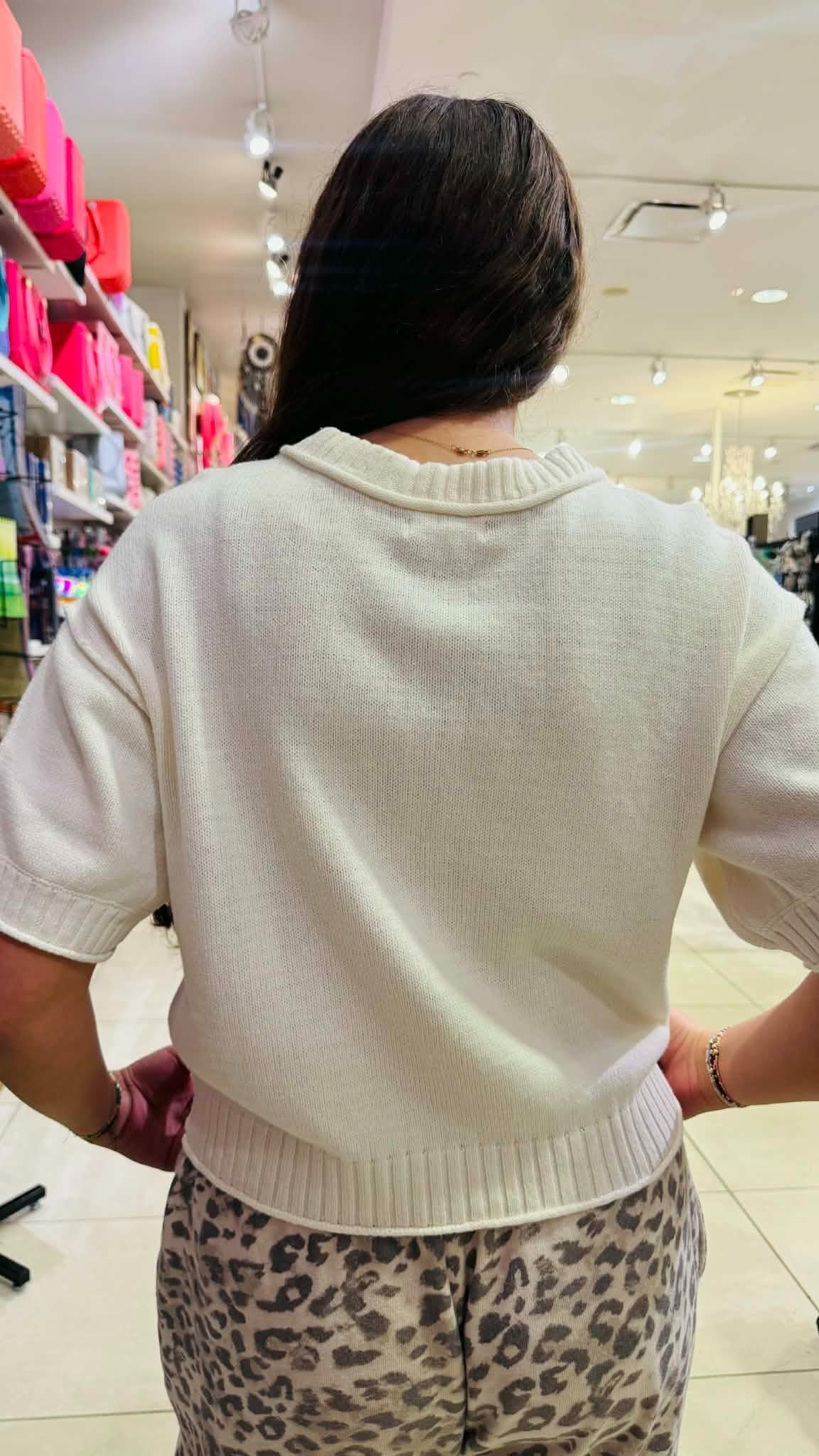 White Button Down Sweater