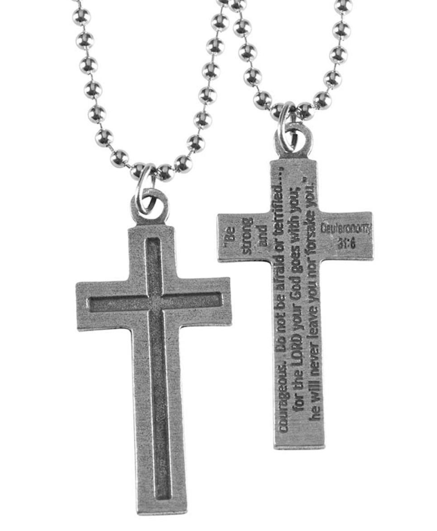 37-9425 NK-PEWTER DEUT 31:6 CRS-21"CH