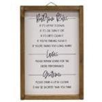 Bathroom Rules Framed Sign