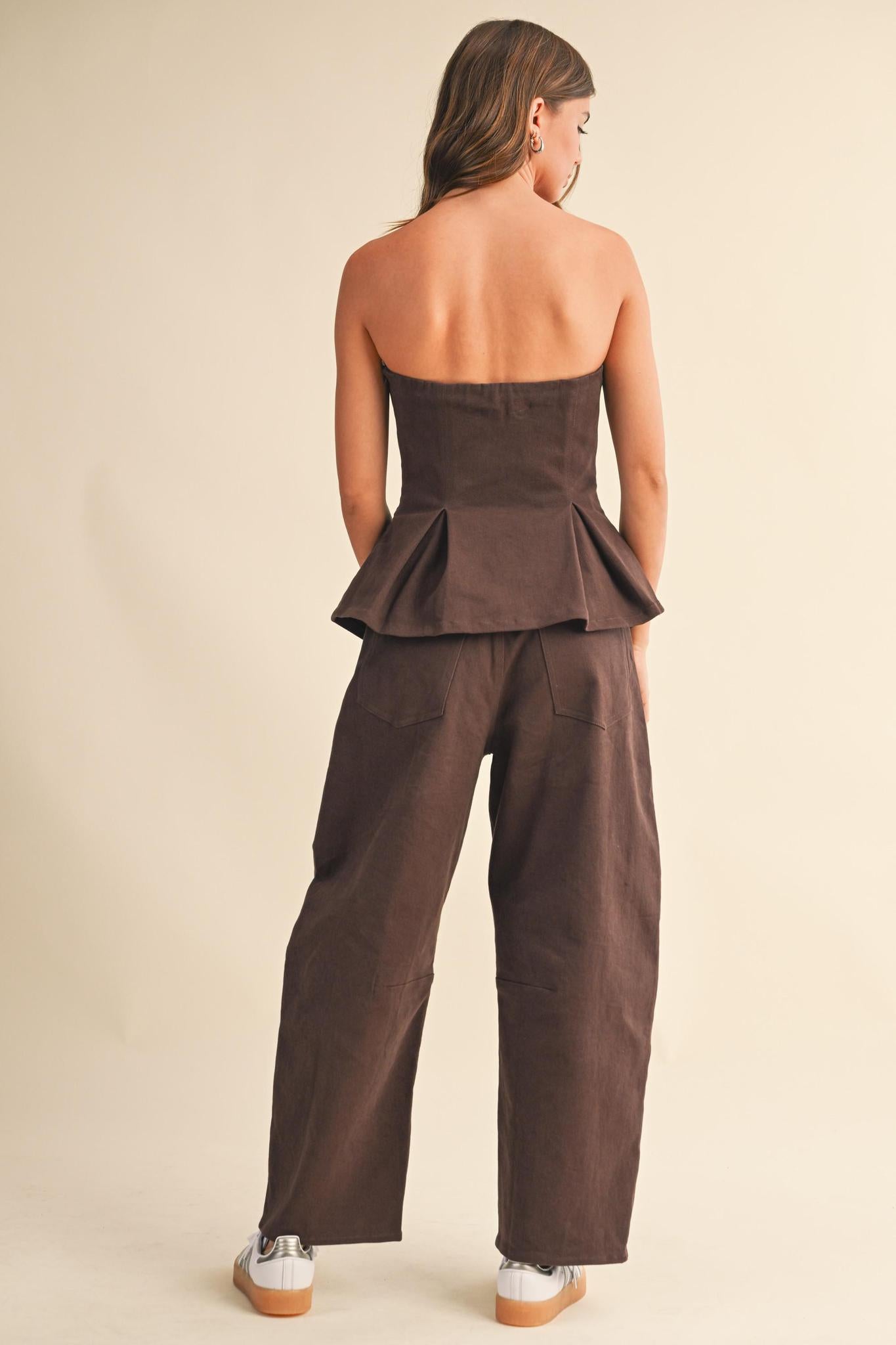 Dark brown Barrel Pants