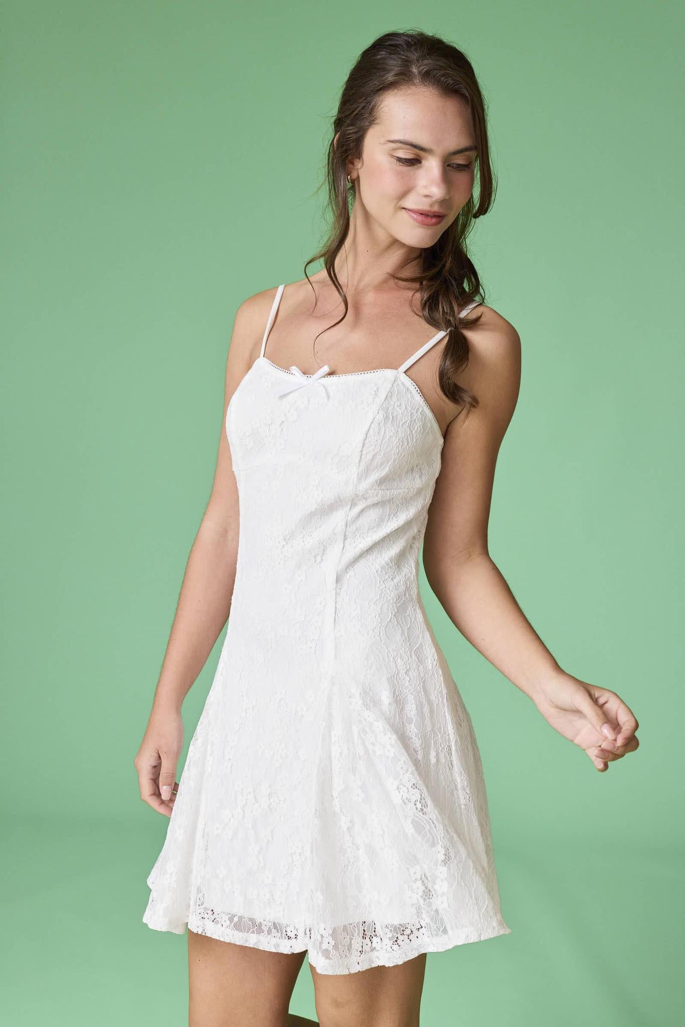 Bianca White Lace Shift Dress