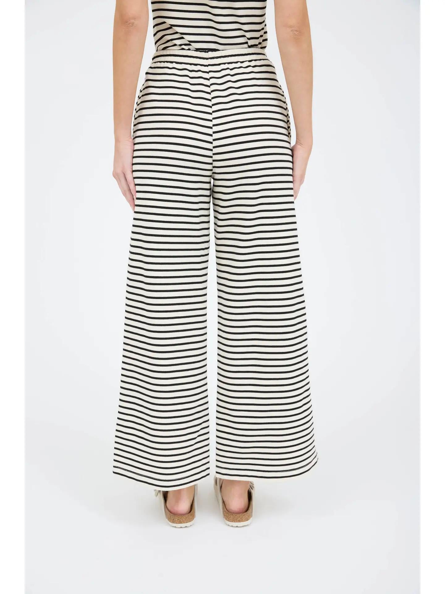 Stripe Wide Leg Knit Lounge Pants