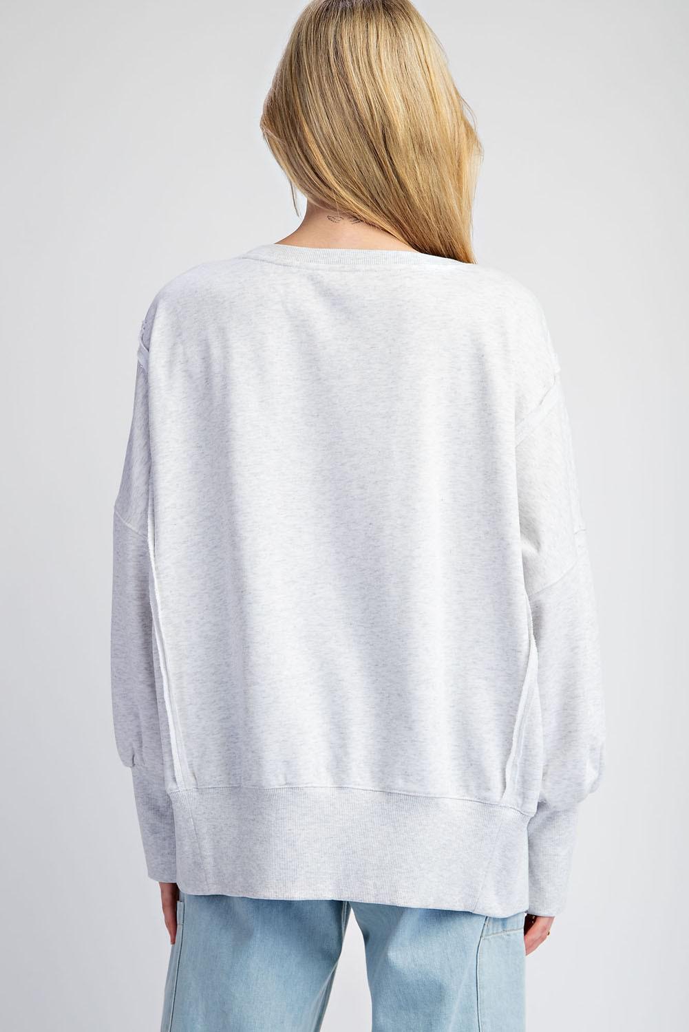 Faded Varsity Pullover Top